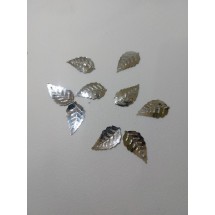 Пайетки "Листик" 25*14 мм, цв. серебро, цена за 10 гр